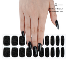 Load image into Gallery viewer, Black Shimmer Semi-cured Gel Nail Sticker Kit