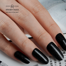 Load image into Gallery viewer, Black Shimmer Semi-cured Gel Nail Sticker Kit