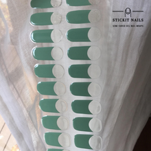 Load image into Gallery viewer, Green French Tip Semi Cured Gel Nail Sticker Kit