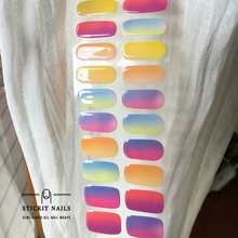 Load image into Gallery viewer, Rainbow Semi Cured Gel Nail Sticker Kit