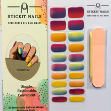 Load image into Gallery viewer, Rainbow Semi Cured Gel Nail Sticker Kit