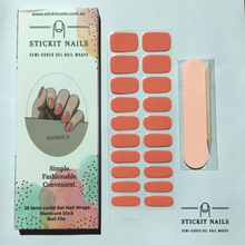 Load image into Gallery viewer, Salmon Semi Cured Gel Nail Sticker Kit