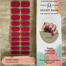Load image into Gallery viewer, Fuchsia Semi-cured Gel Nail Sticker Kit