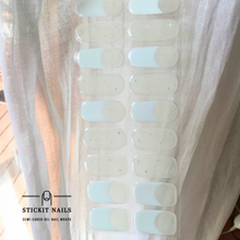 Load image into Gallery viewer, French Sparkle Semi Cured Gel Nail Sticker Kit