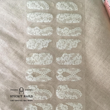 Load image into Gallery viewer, White Lace Cured Gel Nail Sticker Kit
