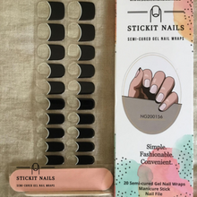 Load image into Gallery viewer, Black French Tip Semi Cured Gel Nail Sticker Kit
