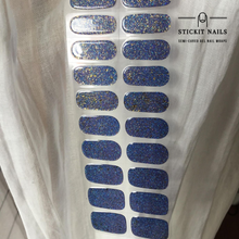 Load image into Gallery viewer, Blue Sparkle Semi Cured Gel Nail Sticker Kit