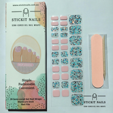 Load image into Gallery viewer, Pink Disco Semi-cured Gel Toe Nail Sticker Kit