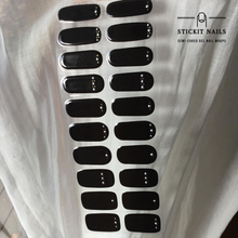 Load image into Gallery viewer, Embellished Black Semi-cured Gel Nail Sticker Kit