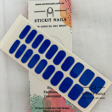 Load image into Gallery viewer, Cobalt Blue Semi-cured Gel Nail Sticker Kit
