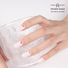 Load image into Gallery viewer, Pink Hearts Semi-cured Gel Nail Sticker Kit