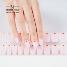 Load image into Gallery viewer, Pink Hearts Semi-cured Gel Nail Sticker Kit