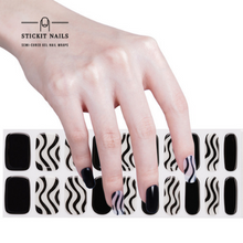 Load image into Gallery viewer, Black Swirl Semi-cured Gel Nail Sticker Kit