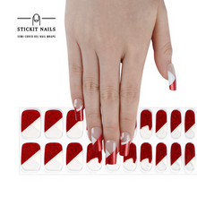 Load image into Gallery viewer, Christmas French Semi Cured Gel Nail Sticker Kit
