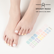 Load image into Gallery viewer, Pastel Me Up Semi-cured Gel Toe Nail Sticker Kit