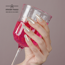 Load image into Gallery viewer, Champagne Sparkle Semi Cured Gel Nail Sticker Kit