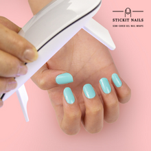 Load image into Gallery viewer, Ice Mint Semi Cured Gel Nail Sticker Kit