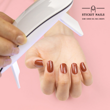Load image into Gallery viewer, Chocolate Rust Semi Cured Gel Nail Sticker Kit