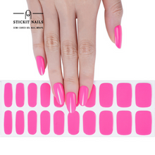Load image into Gallery viewer, Neon Pink Semi-cured Gel Nail Sticker Kit