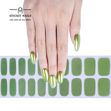 Load image into Gallery viewer, Sea Green (Iridescent) Semi-cured Gel Nail Sticker Kit