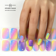 Load image into Gallery viewer, Unicorn Sparkle Semi-cured Gel Nail Sticker Kit
