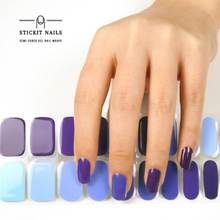 Load image into Gallery viewer, Moody Blues Semi-cured Gel Nail Sticker Kit