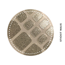 Load image into Gallery viewer, Silver Sparkle Semi-cured Gel Toe Nail Sticker Kit