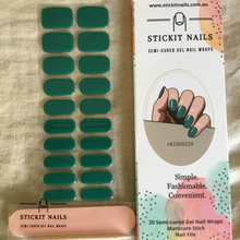 Load image into Gallery viewer, Emerald Semi-cured Gel Nail Sticker Kit

