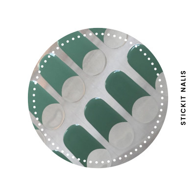 Green French Tip Semi Cured Gel Nail Sticker Kit