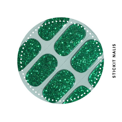 Green Tinsel [Christmas] Semi Cured Gel Nail Sticker Kit