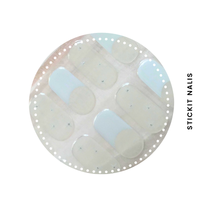 French Sparkle Semi Cured Gel Nail Sticker Kit