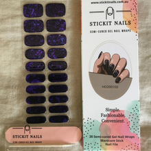 Load image into Gallery viewer, Purple Granite Semi Cured Gel Nail Sticker Kit
