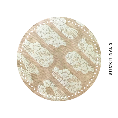White Lace Cured Gel Nail Sticker Kit