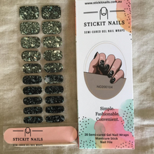 Load image into Gallery viewer, Turquoise Granite Semi Cured Gel Nail Sticker Kit
