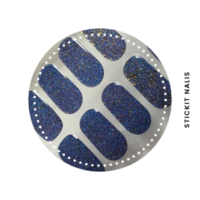 Blue Sparkle Semi Cured Gel Nail Sticker Kit