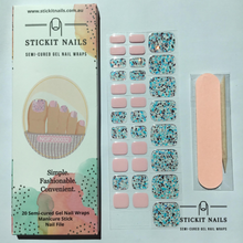 Load image into Gallery viewer, Pink Disco Semi-cured Gel Toe Nail Sticker Kit
