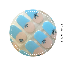 Load image into Gallery viewer, Blue Butterfly [French Nails] Semi Cured Gel Nail Sticker Kit
