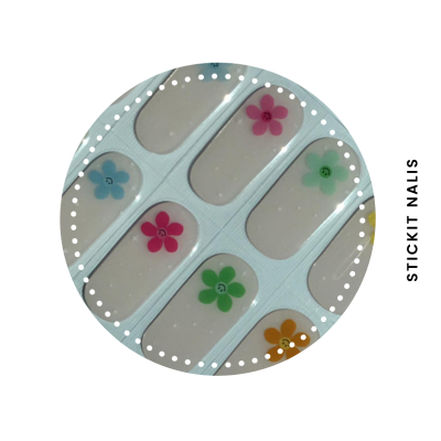 Flower Hippie Semi Cured Gel Nail Sticker Kit