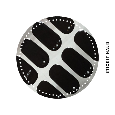 Embellished Black Semi-cured Gel Nail Sticker Kit