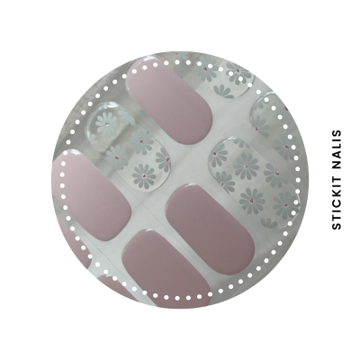Pink Daisies Semi-cured Gel Nail Sticker Kit