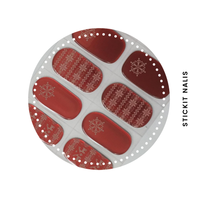Red Christmas Semi Cured Gel Nail Sticker Kit