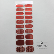 Load image into Gallery viewer, Red Christmas Semi Cured Gel Nail Sticker Kit
