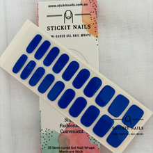 Load image into Gallery viewer, Cobalt Blue Semi-cured Gel Nail Sticker Kit
