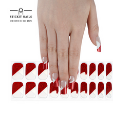 Load image into Gallery viewer, Christmas French Semi Cured Gel Nail Sticker Kit
