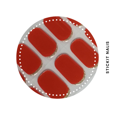 Glass of Red Semi Cured Gel Nail Sticker Kit