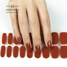 Load image into Gallery viewer, Chocolate Rust Semi Cured Gel Nail Sticker Kit
