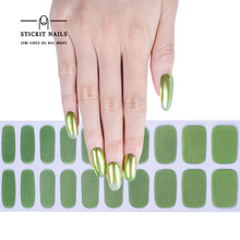 Load image into Gallery viewer, Sea Green (Iridescent) Semi-cured Gel Nail Sticker Kit

