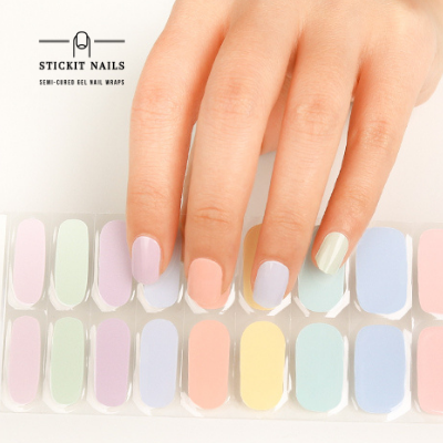 Pastel Rainbow DIY Semicured Gel Nail Sticker Kit
