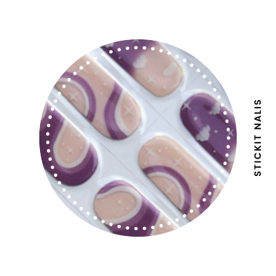 Purple Rain Semi Cured-gel Nail Sticker Kit