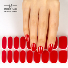 Load image into Gallery viewer, Ruby Red Semi-cured Gel Nail Sticker Kit
